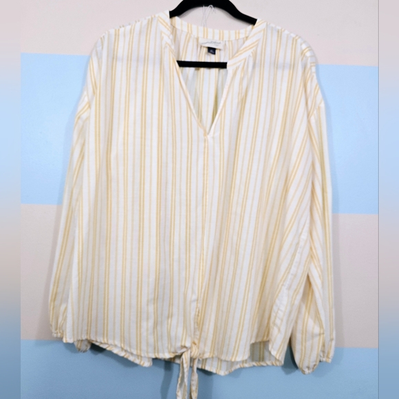 Universal Thread Plus Size Striped Tie Front Top - Picture 2 of 9